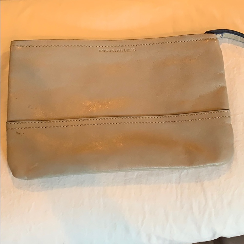Gray Leather Banana Republic Purse